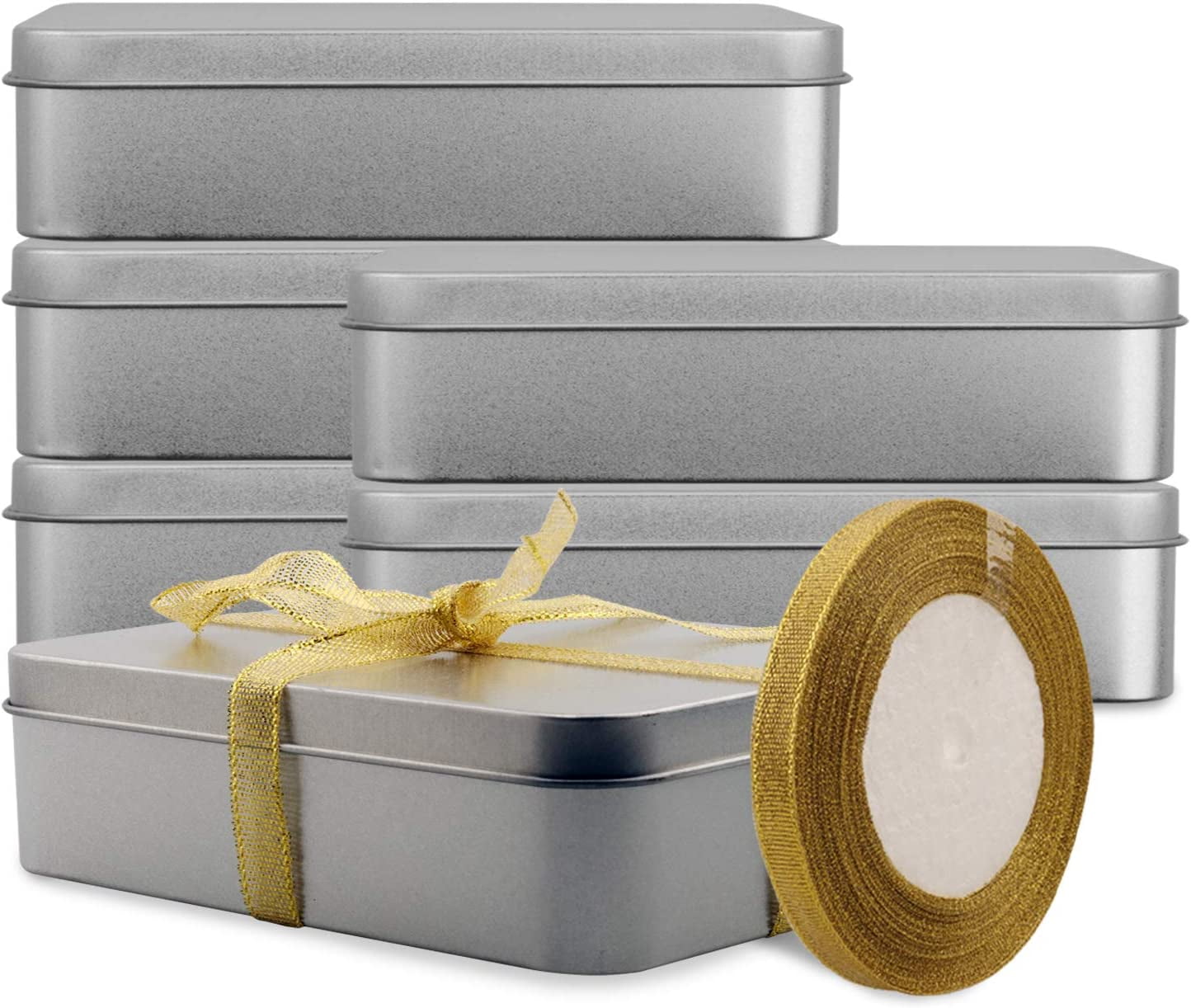 Empty Metal Tins Box with Lid.6 Pack Stainless steel Tins Cans Storage  Container for Treats. Gifts. Candle. Favors and Crafts. Silver (7 x 4.3 x  1.57 Inches) - Walmart.com