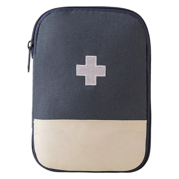 Empty Mini First Aid Bag - Small Medical Case with Dividers for First Responder Storage, Portable Medicine Organizer for Travel, Car, Kitchen, Sports & Emergencies