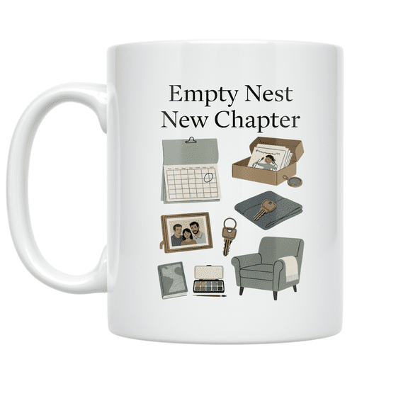 Empty Nest New Chapter - Empty Nester Mom, 11 oz White Ceramic Coffee Mug