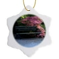 thumbnail image 1 of 3drose, Empty Park Bench Along Path, Washington, Usa - Us48 Jda0126 - Janell Davidson, 3 inch Snowflake Porcelain Ornament, 1 of 7