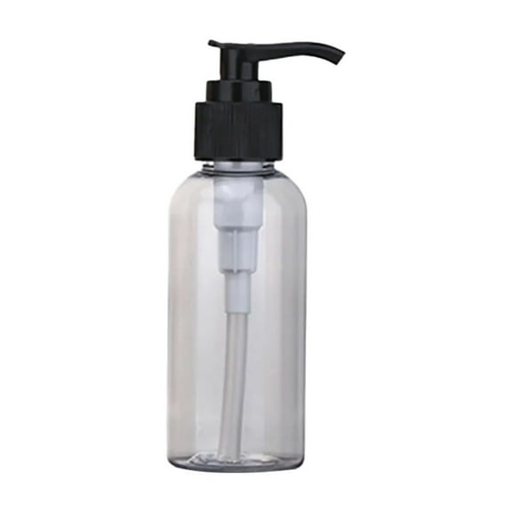 Empty Plastic Pump Bottles Dispenser, 1 Pack/100ml Portable Clear BPA-Free Cylinder Shampoo Lotion Hand Pump Bottle Durable Refillable Containers