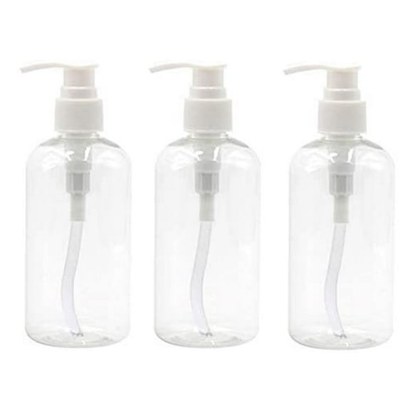Empty Plastic Soap Bottle Dispenser Bottles Clear 8oz 250ml 3pack