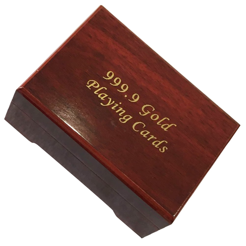 Empty Poker Boxes Cards Cases Playing Gold Leaf Storage with Lids