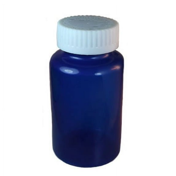 Empty Prescription Pill Bottles Mega Vials Prefer Screw Top Medication Bottles Rx Containers Blue pet Packer 180 DRAM 48 Units