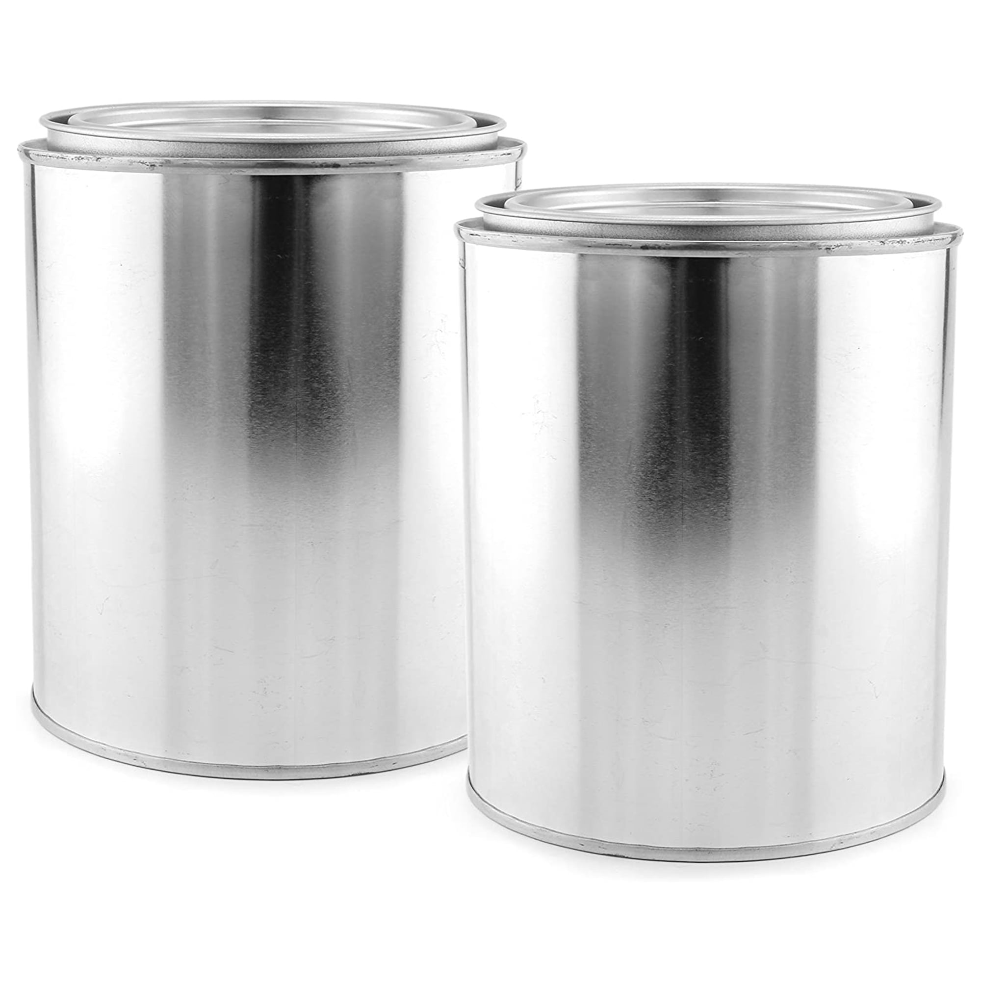 Empty Quart Paint Cans with Lids (2 Pack); Unlined Metal Paint Cans Value  Pack 