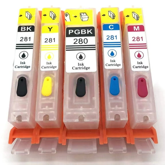 Empty Refillable Ink Cartridges Replacement for Canon 280XXL 281XXL PGI-280XXL CLI-281XXL for Pixma TS6120 TS6220 TS6320 TR7520 TR8520 8522 TR8620 TS702 TS9521C TS9520 TS6120