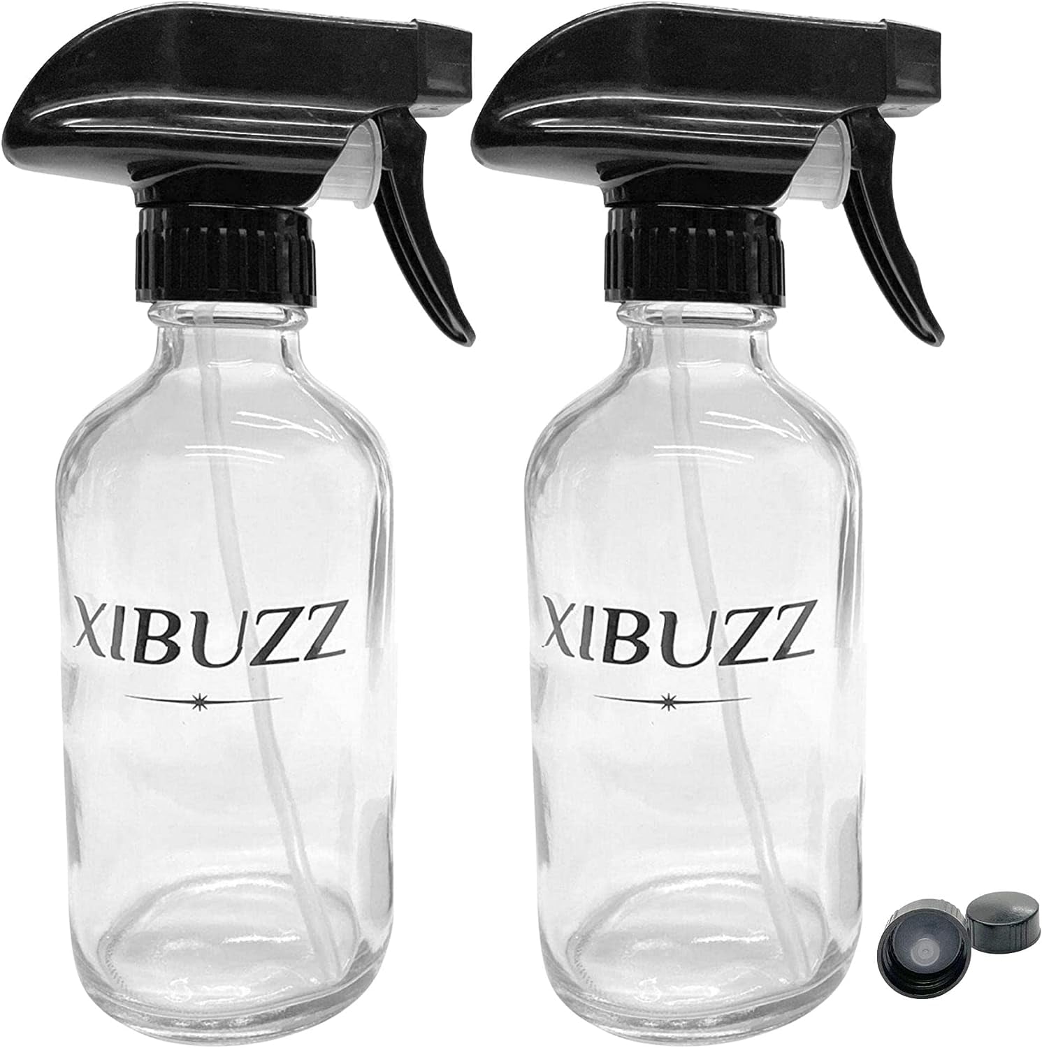 8oz Reusable Glass Spray Bottles for Cleaning, Hair, Oils Mist Mode Sprayer (2 Packs