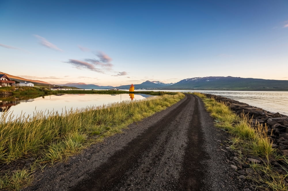 Empty Road Eyjafjordur Akureyri Iceland Canvas Art - Panoramic Images (27 x 9)