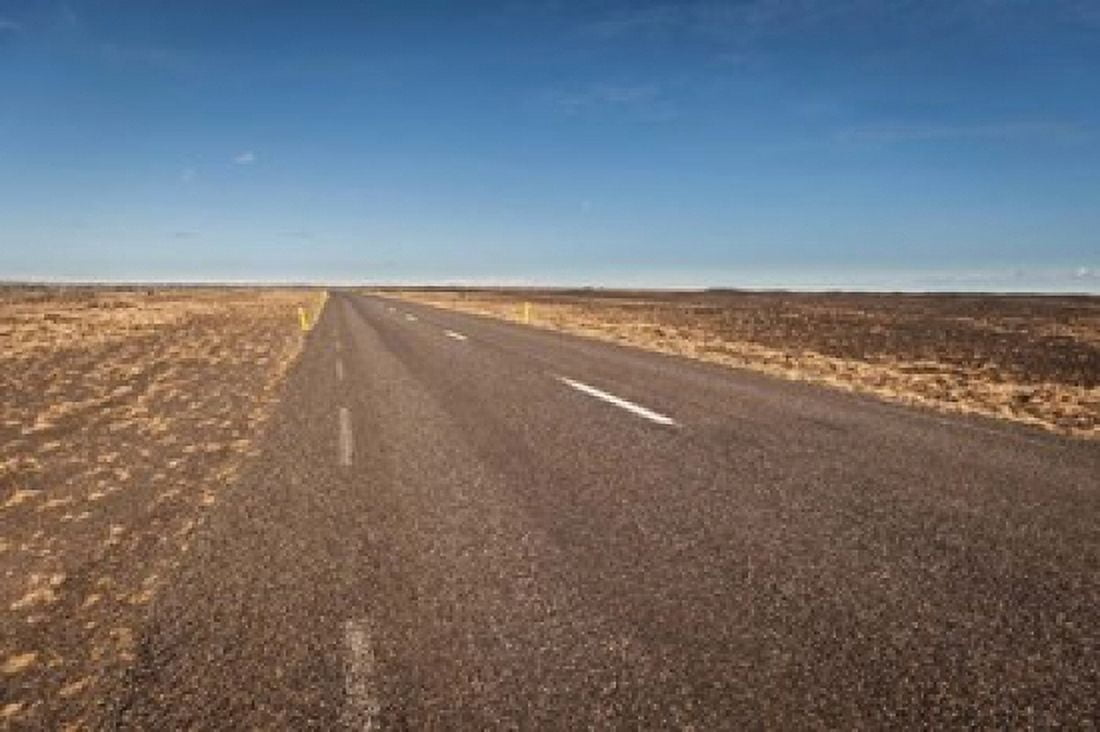 Empty Road Iceland Canvas Art - Panoramic Images (18 x 12)
