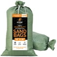 thumbnail image 1 of Empty Sand Bags, with Ties – Green 14" x 26" Heavy Duty Woven Polypropylene, UV Sun Protection, Dust, Water and Oil Resistant - Home and Industrial - Floods, Photography and More Bundle of 10, 1 of 6