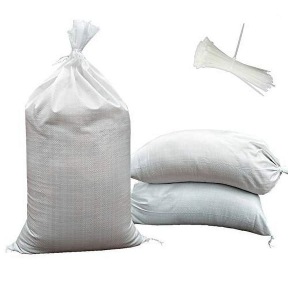 G3C7921LSHOUTINN Empty Sand Bags - with Solid Ties, UV Protection Sandbags,14 " x 26 ", Qty of 100