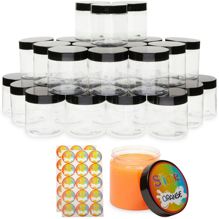 12 Pack 10oz Empty Slime Containers, Opret Large Plastic Slime Jars Clear  Slime Storage Containers with Lids and Labels