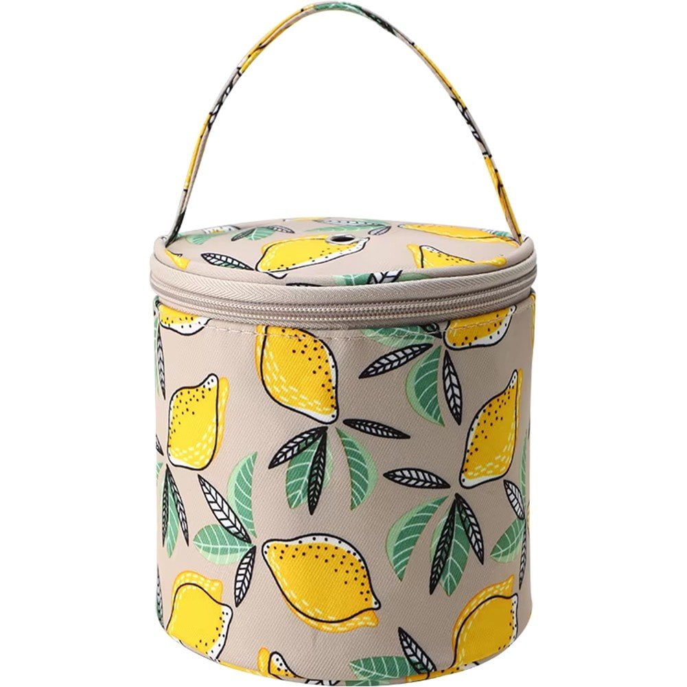 Empty Small Yarn Storage Organizer Bag, Portable Yarn Storage Bag, Round Knitting Bag, Zipper Crochet Bags Knitting Organizers Handbag for Yarns Sewing Tools