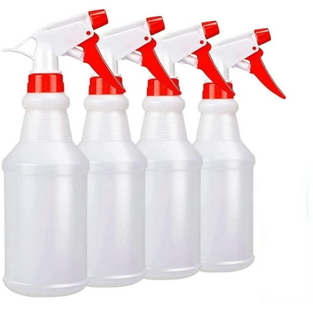 Empty Spray Bottles (16oz/4Pack) - Adjustable Spray Bottles for Cleaning Solutions - No Leak and Clog - HDPE spray bottle For Plants, Pet, Vinegar, BBQ, and Rubbing Alcohol.