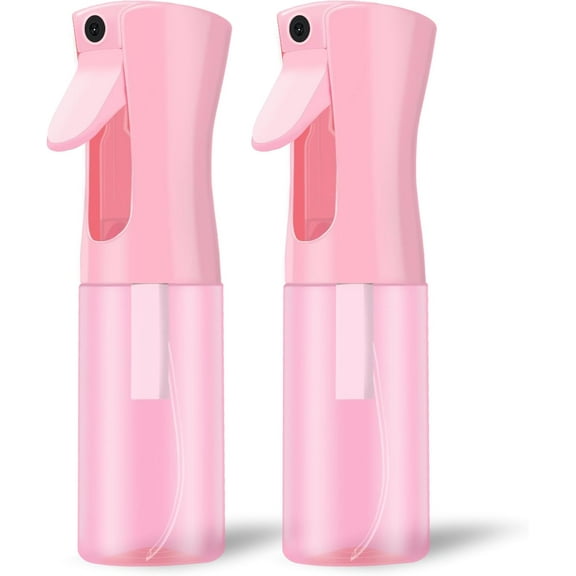 Empty Spray bottles, Continuous Spray Bottle for Hair, Spray Water Bottle Fine Mist Refillable, Skin Care, Showering Pets, Plants, travel, Ironing and Cleaning 6.8 Ounce (2 Pack, Pink)