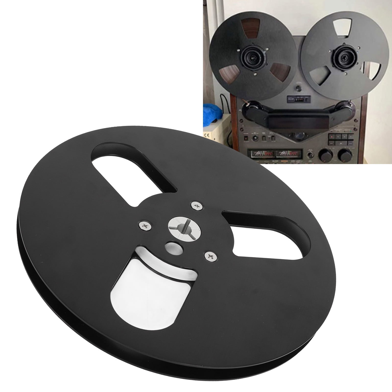 Empty Tape Reel, 3 Hole Opening Machine Parts Recording Tape Reel Black