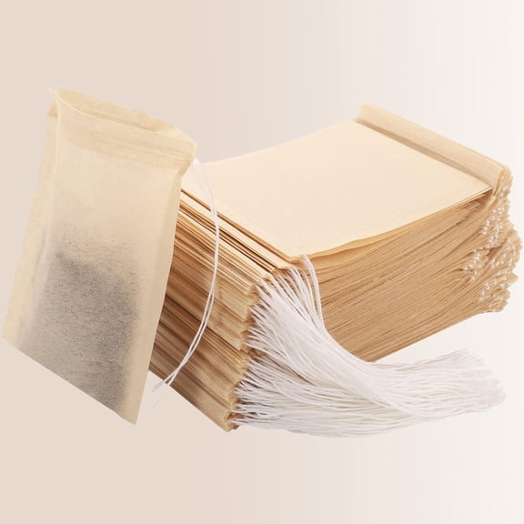 Empty Tea Bags - 300 Pcs Disposable Drawstring Unbleached Filter Bags for Loose Leaf Tea and Coffee