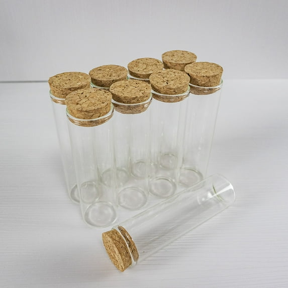 Empty Test Tube Glass Bottle with Cork 50ml Decorative Bottle for Christmas Gift Wedding Decoration 6pcs