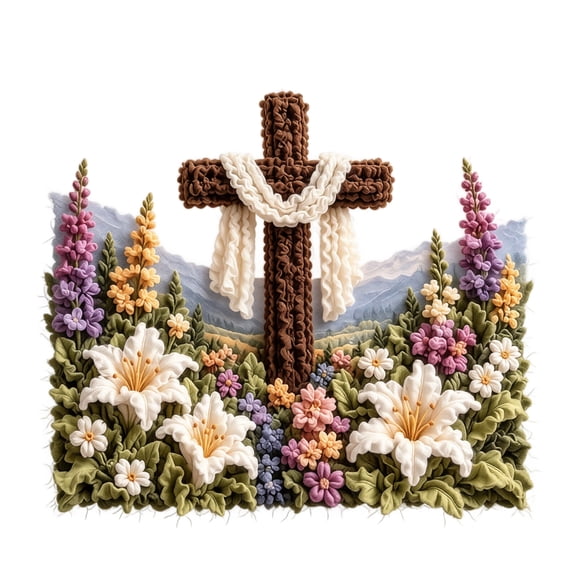 Empty Tomb Easter Scene Religious Easter Decorations 8 Inch Punch Needle Kit for Beginners Christian Art Wall Decor Easter Crafts for Student Religious Easter Wall Decor for Home,