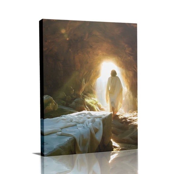 “Empty Tomb Resurrection” Faith Canvas Wall Art Ready to Hang for Living Room and Bedroom