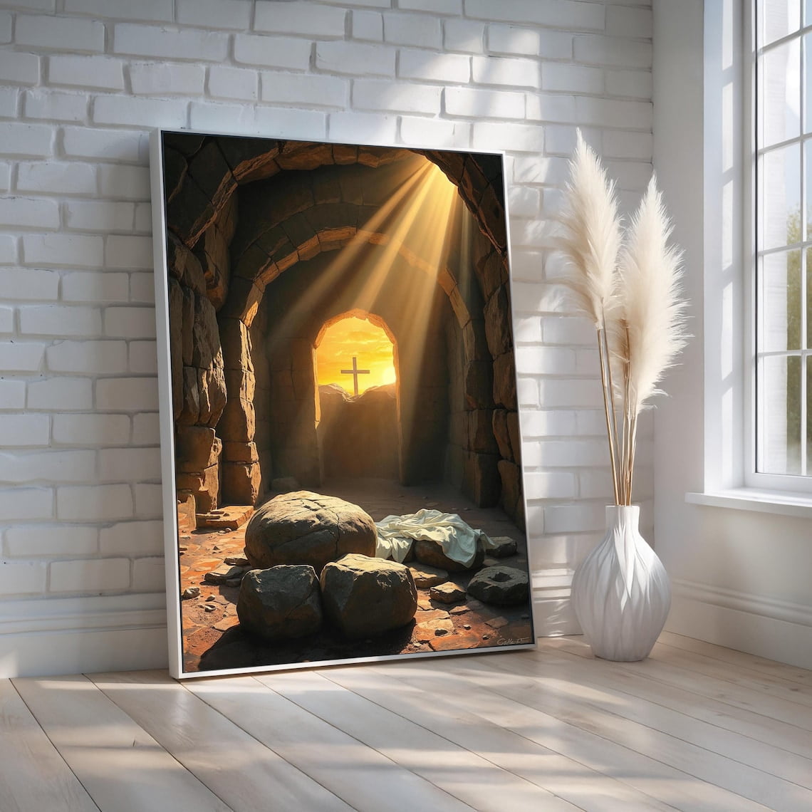 Empty Tomb Resurrection Wall Art | Christian Easter Morning Canvas ...
