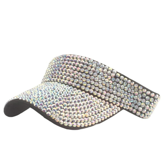 Empty Top Shining Adjustable Fasten Tape Baseball Hat Women Extended Brim Tennis Sport Sun Hat