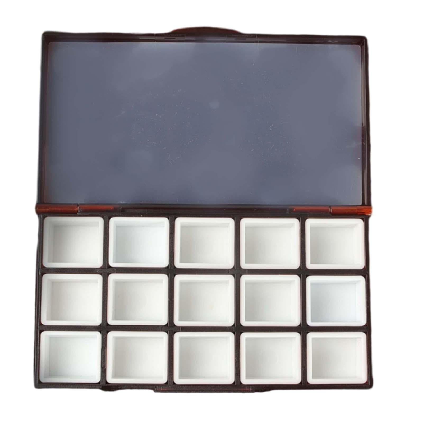 Empty Watercolor Palette Paint Tray 15 Grid Multifunctional Travel