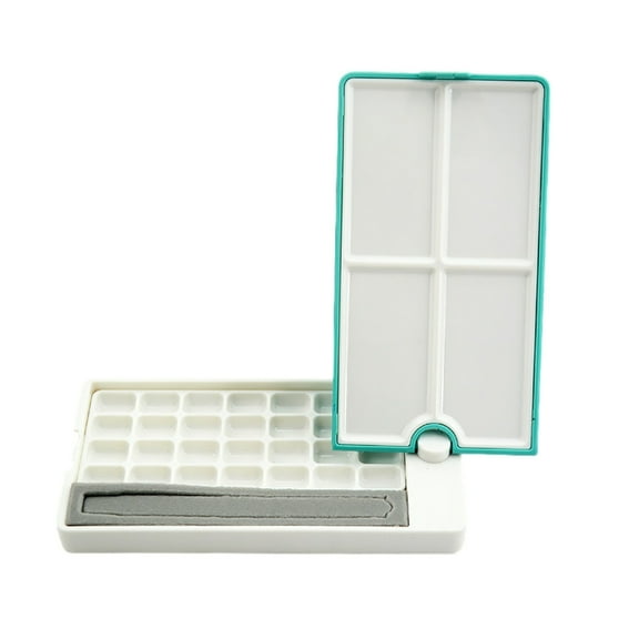 Roating Empty Watercolor Palette Portable Paint Box Painting Paint Tray Box for Travel Gouache Oil Acrylic Painting