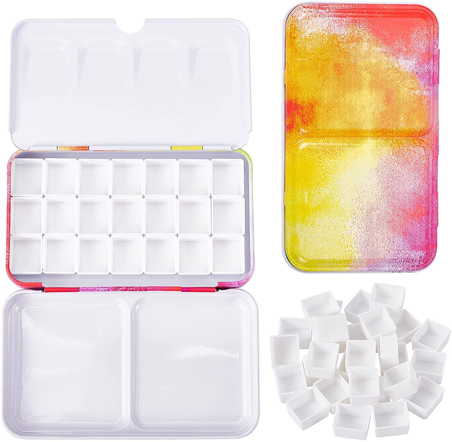 Model T02 FCLUB Small Watercolor Tray Palette with 12Pcs Half Pans - Empty  Watercolor Palette