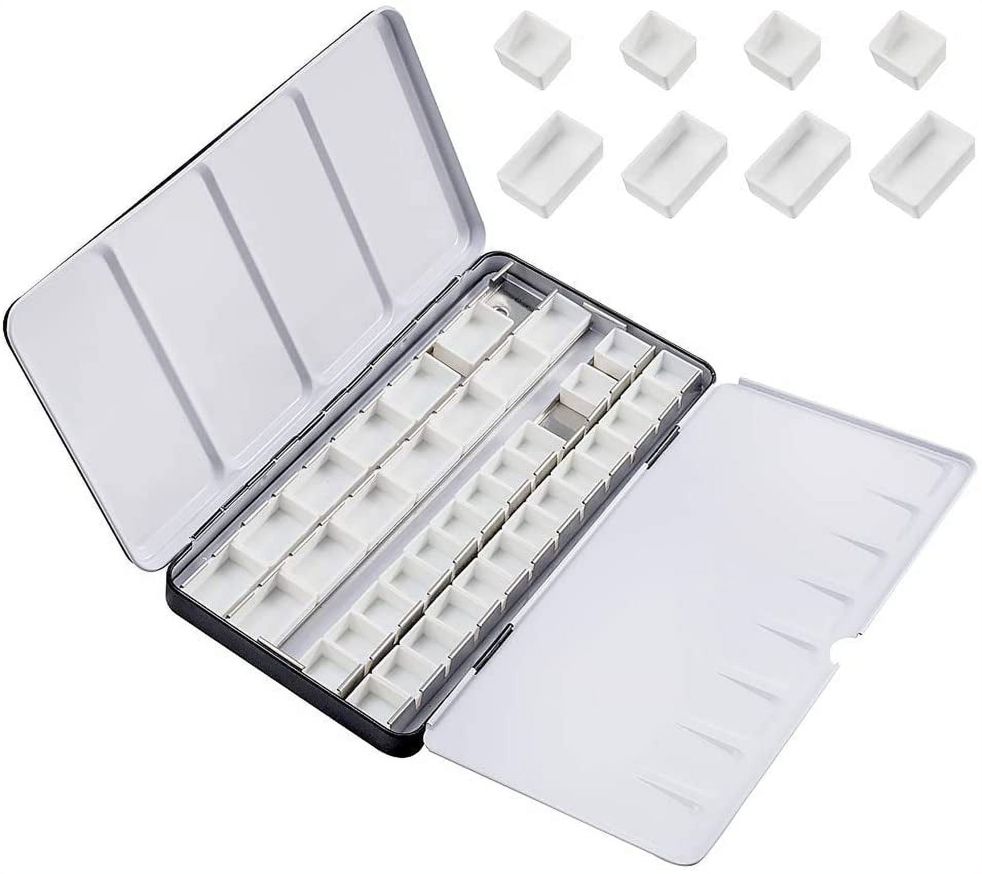 Empty Watercolor Tins with 42 Half Pans 24 Full Pans Large Watercolor Palette Box Metal Tin Palette Paint Case for Artist Student Travel Watercolor Set with Watercolor Paints
