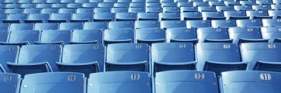 Empty blue seats in a stadium Soldier Field Chicago Illinois USA Canvas Art - Panoramic Images (36 x 12)