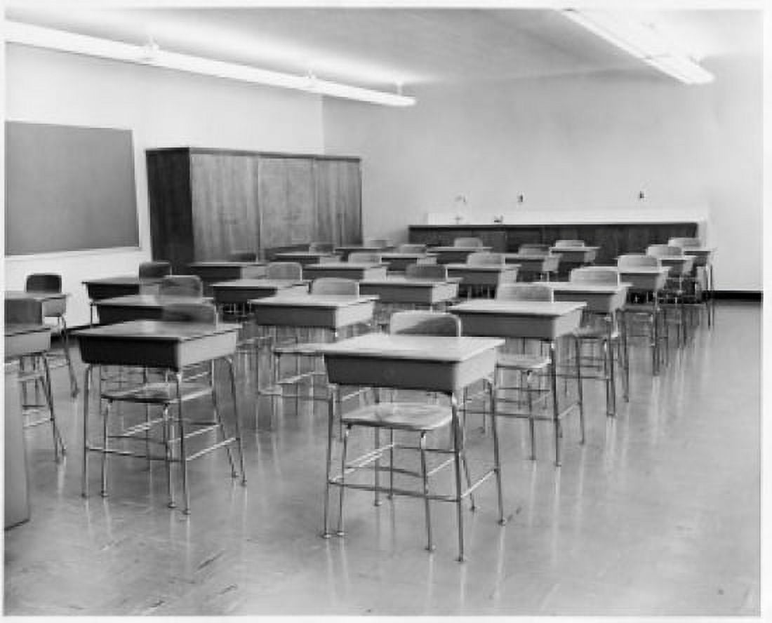 Empty chairs in a classroom Canvas Art - (18 x 24)