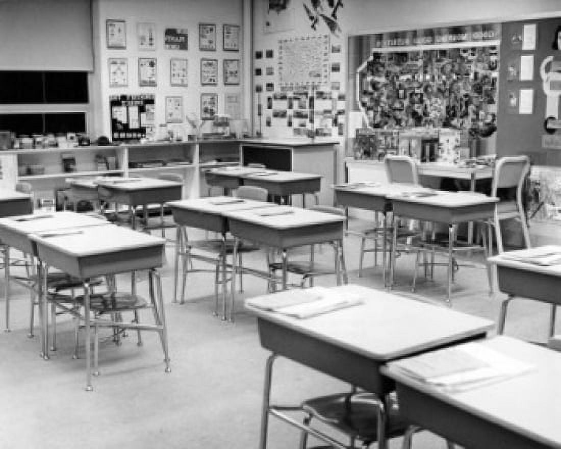 Empty chairs in a classroom Canvas Art - (18 x 24)