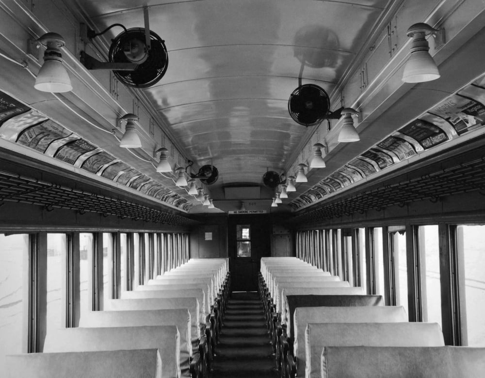 Empty coach of a train USA Canvas Art - Panoramic Images (22 x 28)