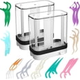 thumbnail image 1 of Empty flosser stick dispenser, flosser stick holder, refillable flosser stick dispenser, flosser stick holder (set of 2), 1 of 4