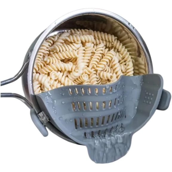 Emptycolor Silicone Adjustable Clip On Heat Resistant Pot Strainer, Pasta Colander