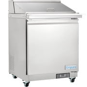 Empura 29" Mega Top Refrigerated Prep Table with One-Solid Door | Sandwich Salad Preparation Fridge with 12 1/6" Pans and 9" Cutting Board for Deli | 28.9"W x 29.9"D x 43.2"H, Stainless Steel, 115v