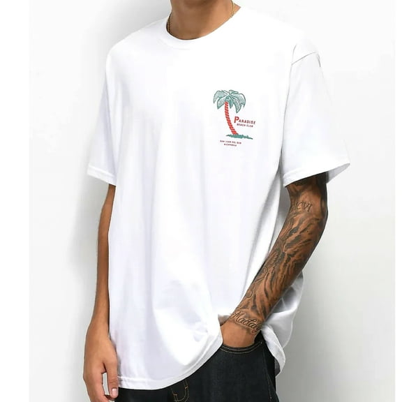 Empyre Paradise Beach Club Men's White Short Sleeve T-Shirt (Small)