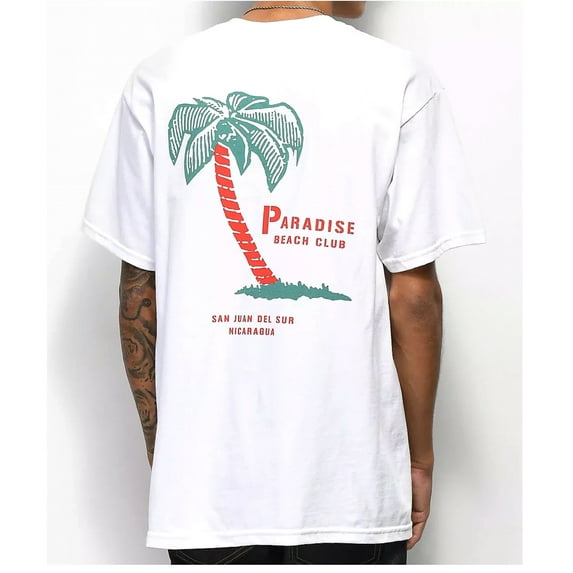 Empyre Paradise Beach Club Men's White Short Sleeve T-Shirt (XL)