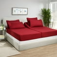 thumbnail image 1 of Empyrean Bedding  18"-24" Extra Deep Pocket Sheets Set - Ultra Soft Luxury Bed Sheet Set Split King - Burgundy Red, 1 of 9