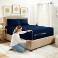 thumbnail image 1 of Empyrean Bedding 3 Piece Sheet Set - Premium 18” - 21” Extra Deep Pocket Fitted Sheet with 2 Pillowcases – Twin XL, Navy, 1 of 5