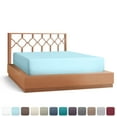 thumbnail image 1 of Empyrean Bedding Double Brushed Microfiber 14" - 16" Deep Pocket Fitted Sheet, King, Light Baby Blue, 1 of 5
