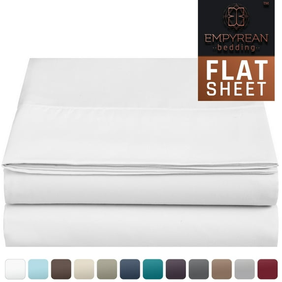 Empyrean Bedding Premium Flat Sheet – “110 GSM” Double Brushed Microfiber Extra Thick and Comfortable Flat Sheets, Luxurious & Soft Hotel Single Top Bed Sheet Hypoallergenic, King, White