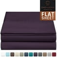thumbnail image 1 of Empyrean Bedding Premium Flat Sheets – 2-Pack “110 GSM” Top Bed Sheets Double Brushed Microfiber Thick and Comfortable Flat Sheets Set, Luxurious & Soft Hotel Hypoallergenic, Full, Purple Eggplant, 1 of 5