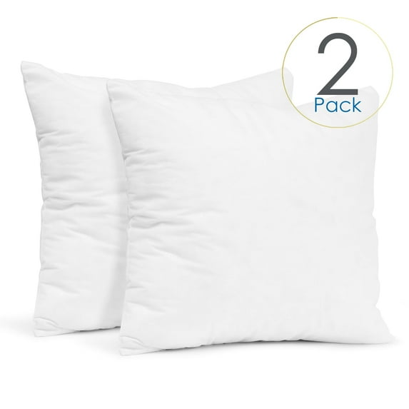 Empyrean Bedding Throw Pillow Insert - 28 X 28, Inches Decorative Pillows - Soft Cotton Blend Outer Shell, Perfect for Indoor & Outdoor Pillows (Pack of 2, White)