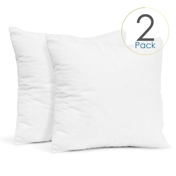 Empyrean Bedding Throw Pillow Insert - Cotton Blend Outer Shell Decorative Pillows (Pack of 2) 22" x 22"