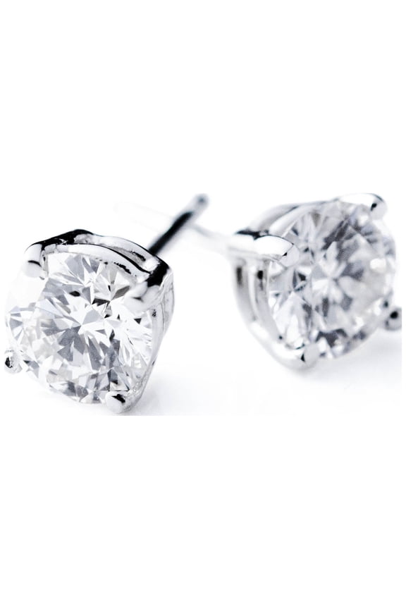 Empyrean Diamond Lab-Grown Ethically Sourced Beautiful Luxury Finely Detailed 14 KT White Gold Diamond Stud Earrings IJ SI Grade IGI Certified Attractive Decorative Unique Fashionable Design
