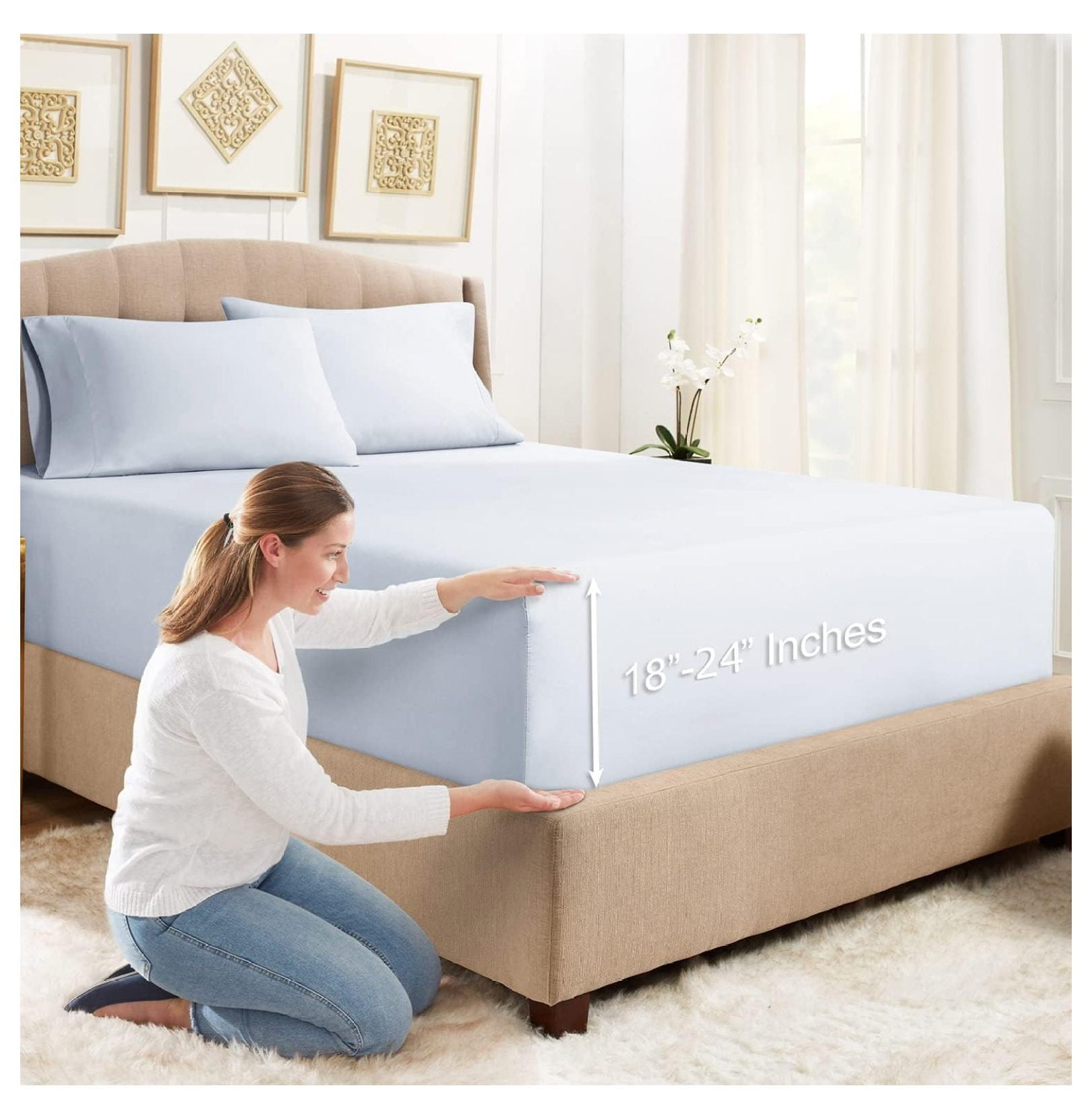 Empyrean Extra Deep Fitted Sheets King Size 24" Extra Deep Fitted