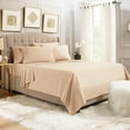 thumbnail image 1 of Empyrean Luxury Bed Sheets, Microfiber Bed Sheet Set, Twin, Taupe, 4 Piece, 1 of 9
