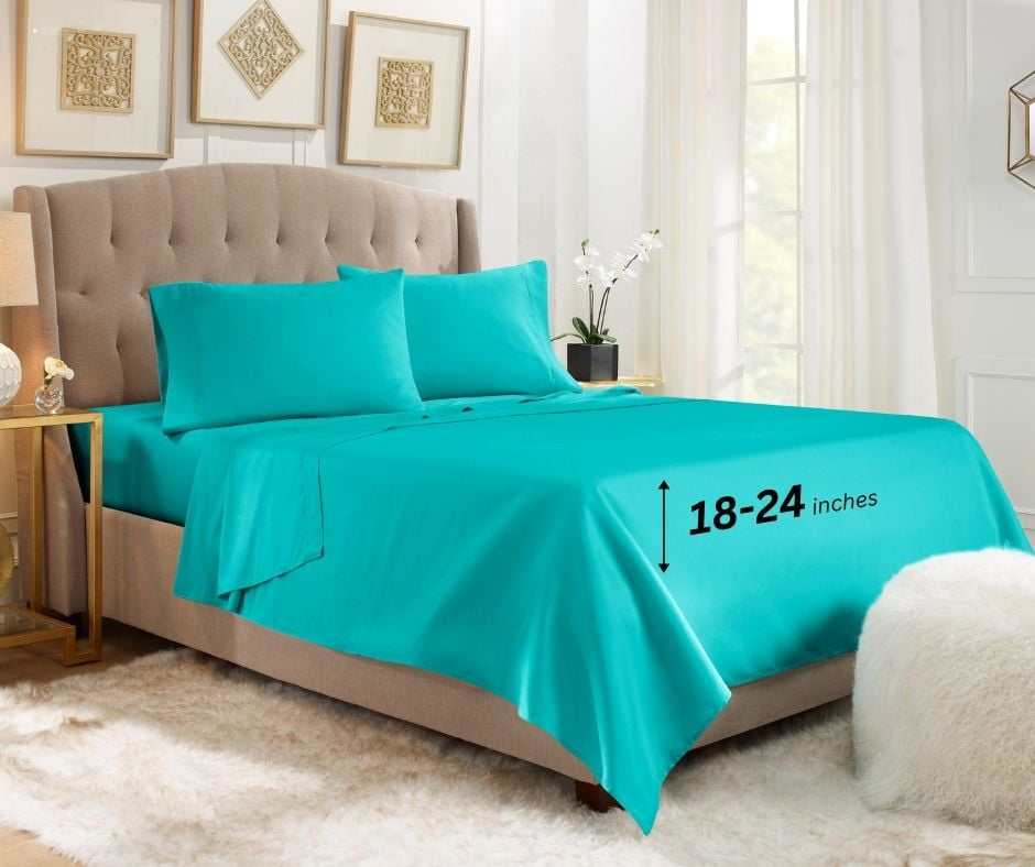 Empyrean Sheet Set (4pc) Microfiber 24" Extra Deep Pocket Bed Sheet Set